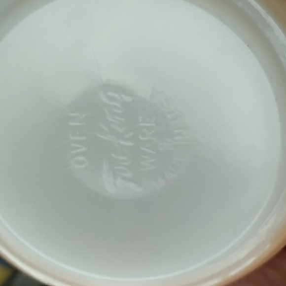 Vintage Fire King Peach Luster Set Of 2 Ovenware Beehive Soup Bowls With Handles - Picture 5 of 5